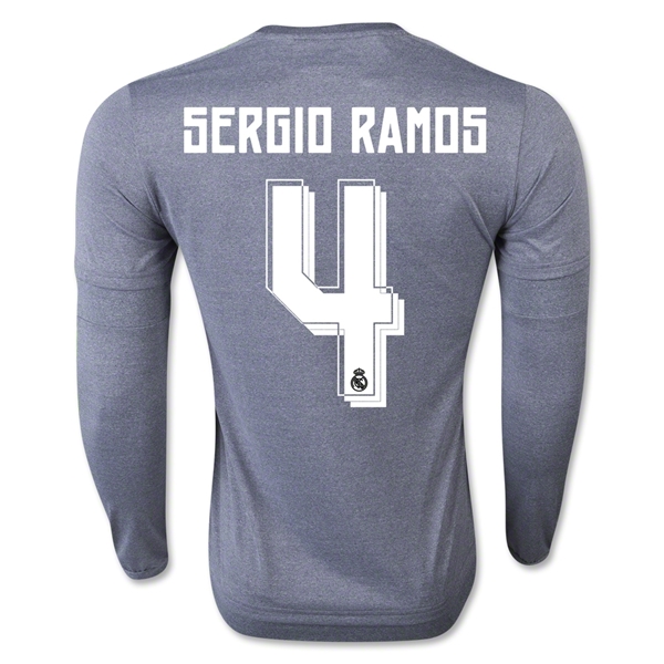 Real Madrid 2015-16 SERGIO RAMOS #4 LS Away Soccer Jersey